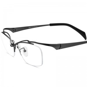 RUISEN’S New‑Style Titanium Semi‑Rimless Square Prescription Eyeglass Frames 185762