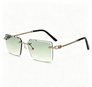 RUISEN’S Diamond cut rimless twisted metal sunglasses 25612