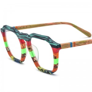 RUISEN’S Matte mixed-material square acetate glasses 19292