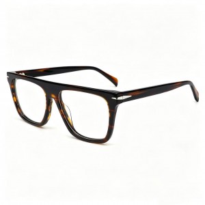 RUISEN’S Wide Bridge Acetate Square Optical Frames With Metal Trim VG5006AF