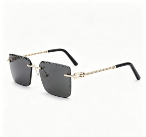 RUISEN’S Diamond cut rimless twisted metal sunglasses 25612