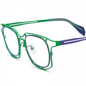 RUISEN’S Colorful Ultra Light Pure Titanium Polygon Unisex Vintage Prescription Glasses 185865