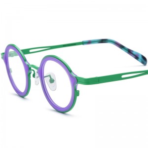 RUISEN’S Spliced Acetate Titanium Round Eyeglass Frames 185887