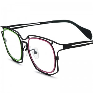 RUISEN’S Colorful Ultra Light Pure Titanium Polygon Unisex Vintage Prescription Glasses 185865