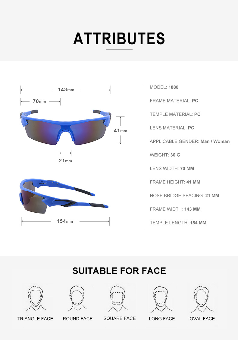 whish hot sale sports sunglasses size
