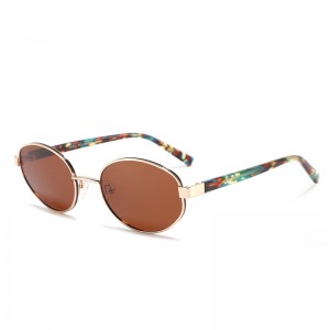 RUISEN’S Vintage Thin Metal Oval Sunglasses Multi Gradient Lens Tortoise Temples UV400 Fashion Shades8512