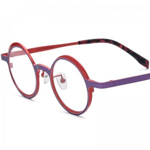 RUISEN’S Retro Round Pure Titanium Glasses Frames | Multi-Color Ultra-Light Unisex Eyewear 185774