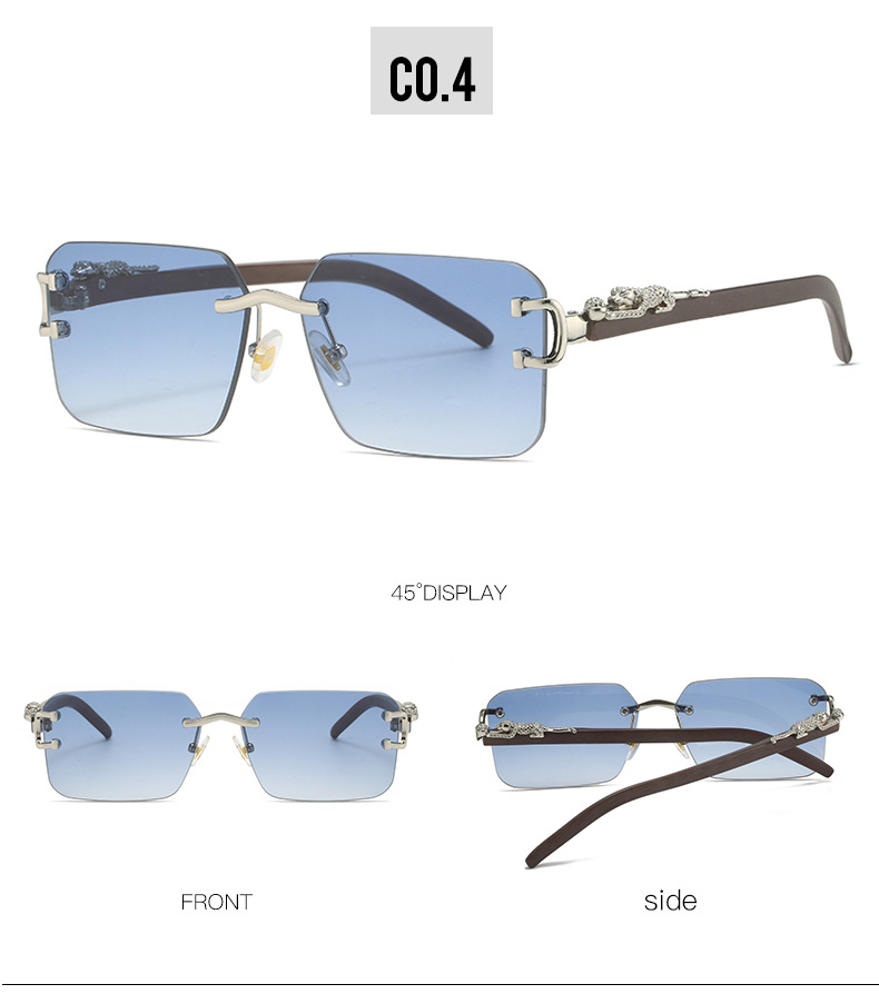 Kacamata Fashion Tanpa Bingkai Cheetah Kubik RUISEN 3003-10