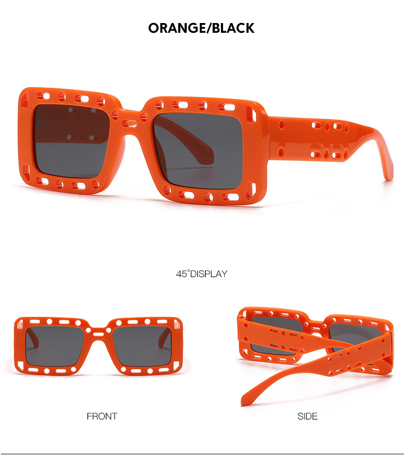 RUISEN'S Fashion Retro Box Hollow UV400 Eye Protection משקפי שמש
