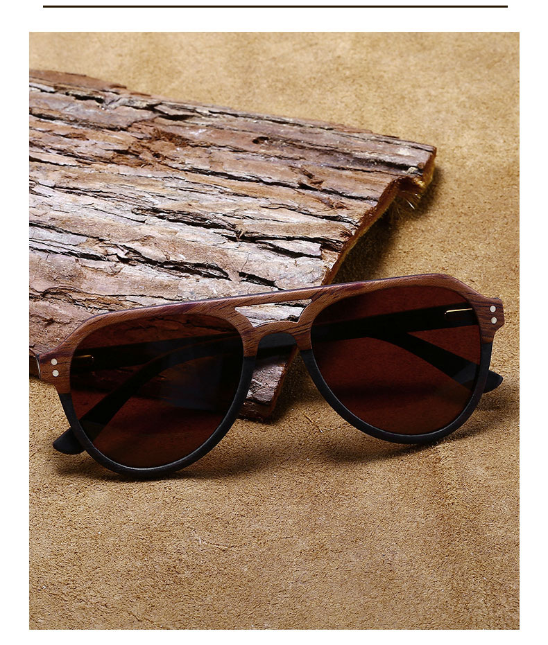 Kacamata Hitam Kayu Retro Pria RUISEN 64702