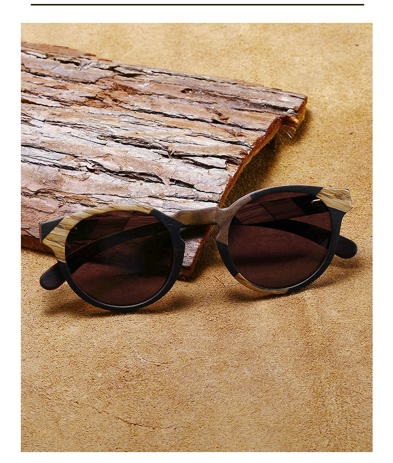 RUISEN'S Men's Polarized Light Wooden Sunglasses 64714