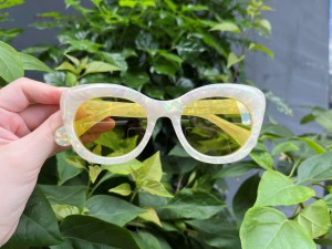 RUISEN’S Retro Vintage Cat Eye Acetate Hand Polished Sunglasses AT8001