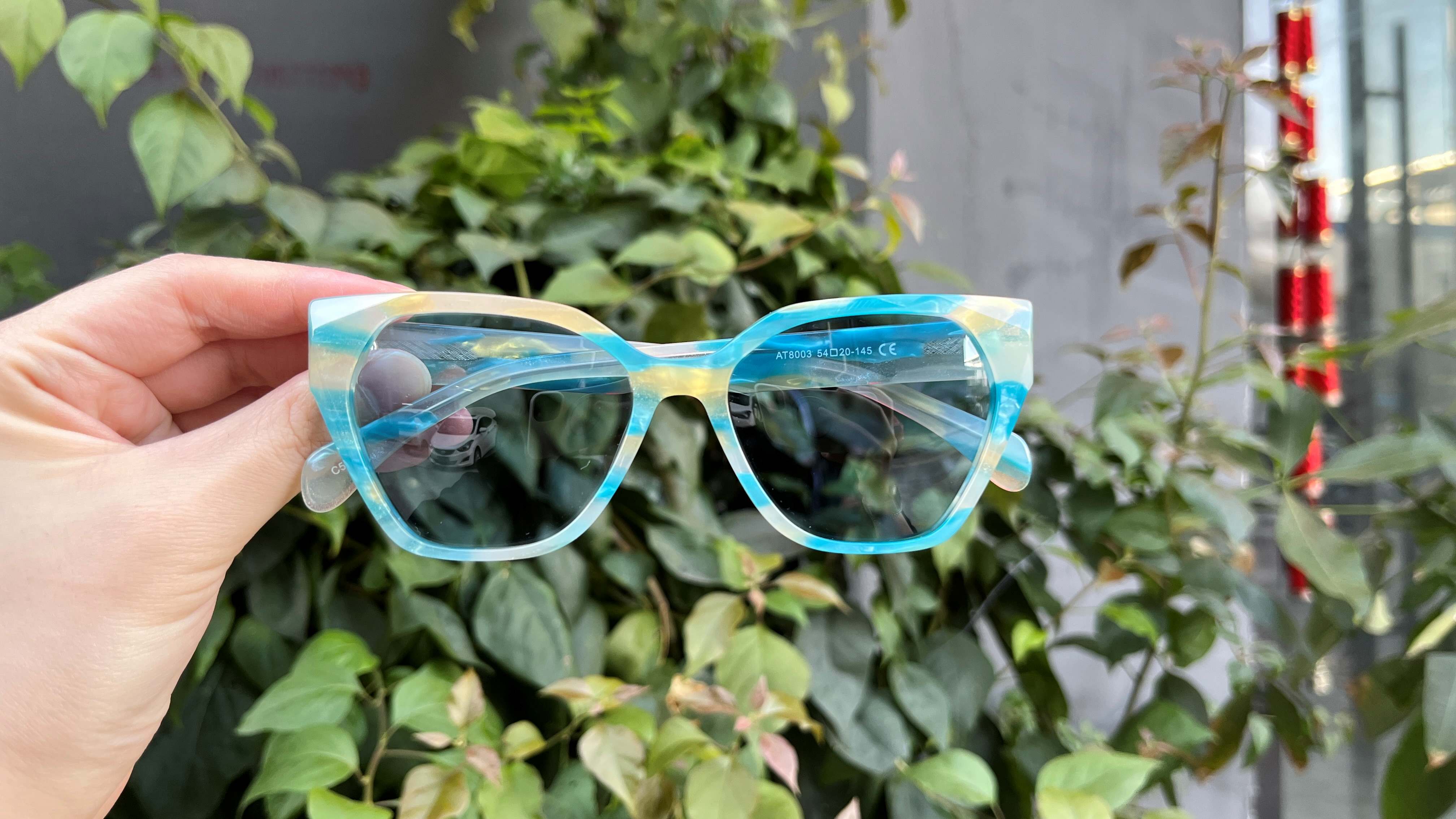 RUISEN'S Marbled Pearl Cellulose Acetate Protective Sunglasses AT8003