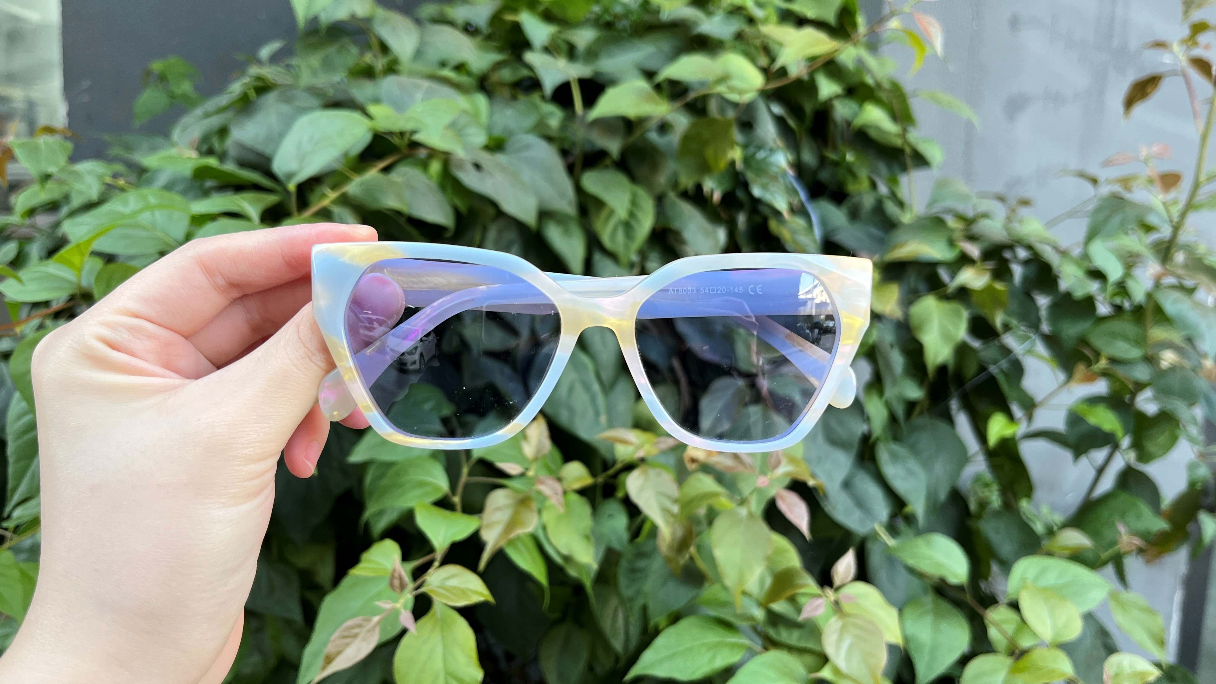 RUISEN'S Marbled Pearl Cellulose Acetate Protective Sunglasses AT8003