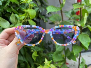 RUISEN’S Multi-Color Tortoise Acetate Frame Cat Eye Sunglasses UV400 Fashion Sun Glasses AT8015
