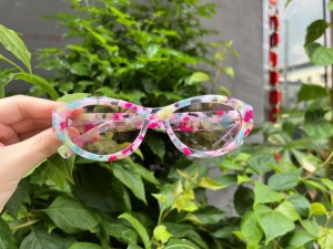 RUISEN’S Multicolor Marbled Handcrafted Acetate Fashion Sunglasses AT8017