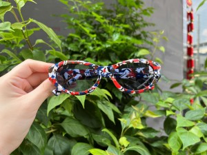 RUISEN’S Multicolor Marbled Handcrafted Acetate Fashion Sunglasses AT8017