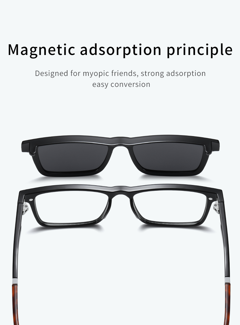 Functional Magnetic Clip-On Sunglasses Blue Light Blocking 