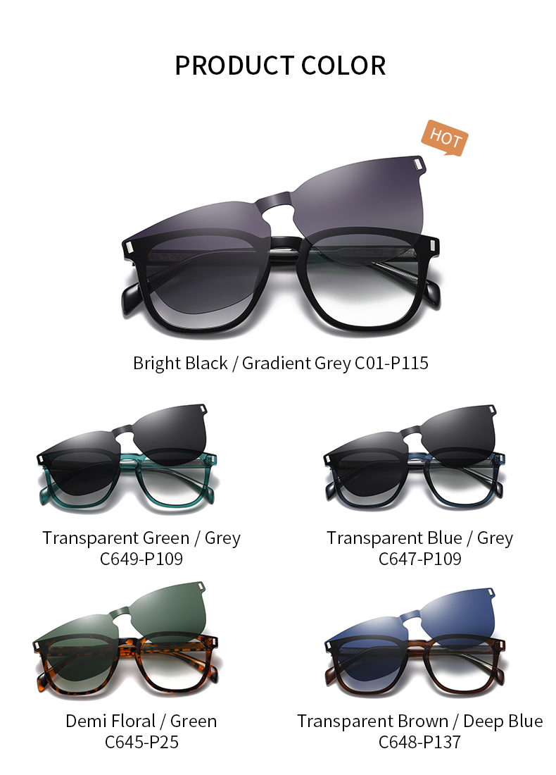  RUISENS'S Functional Clip-On Polarized Sunglasses  CG7202
