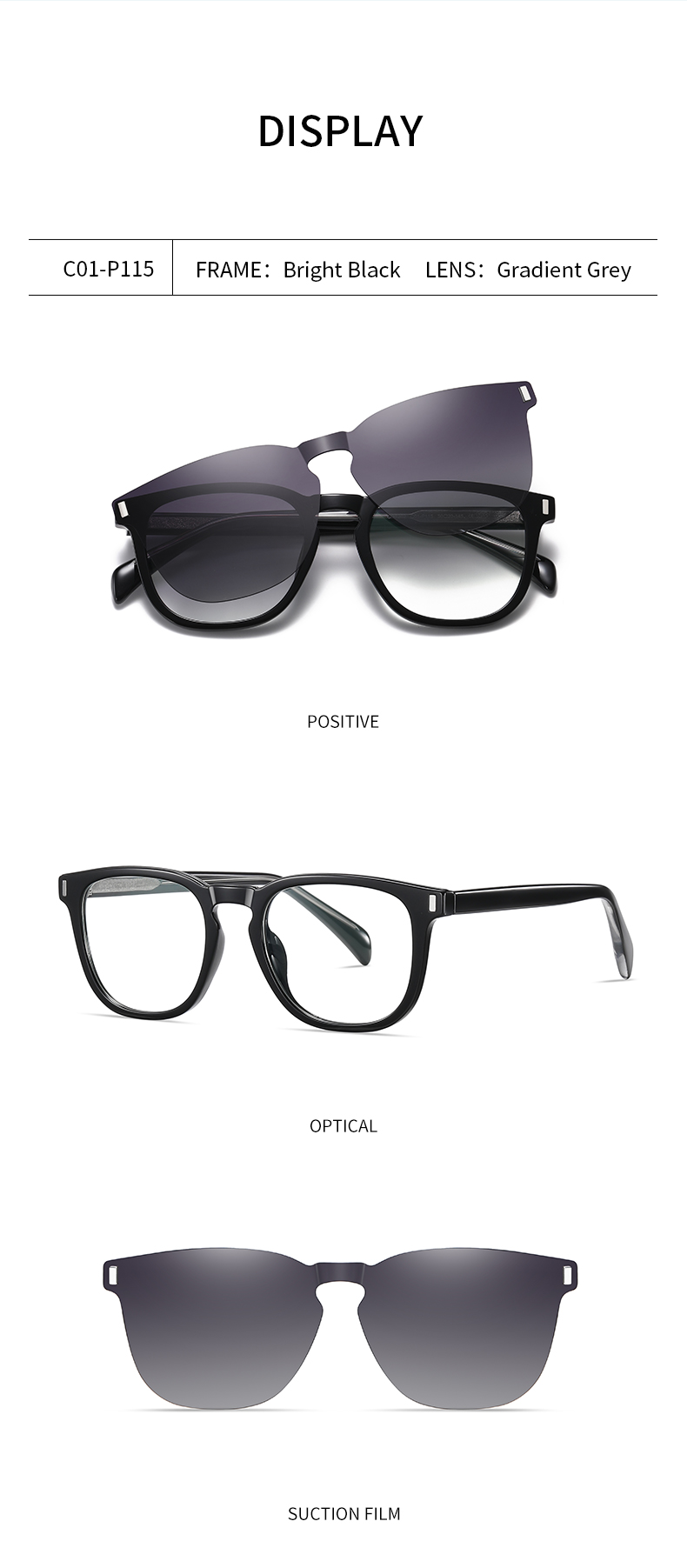  RUISENS'S Functional Clip-On Polarized Sunglasses  CG7202