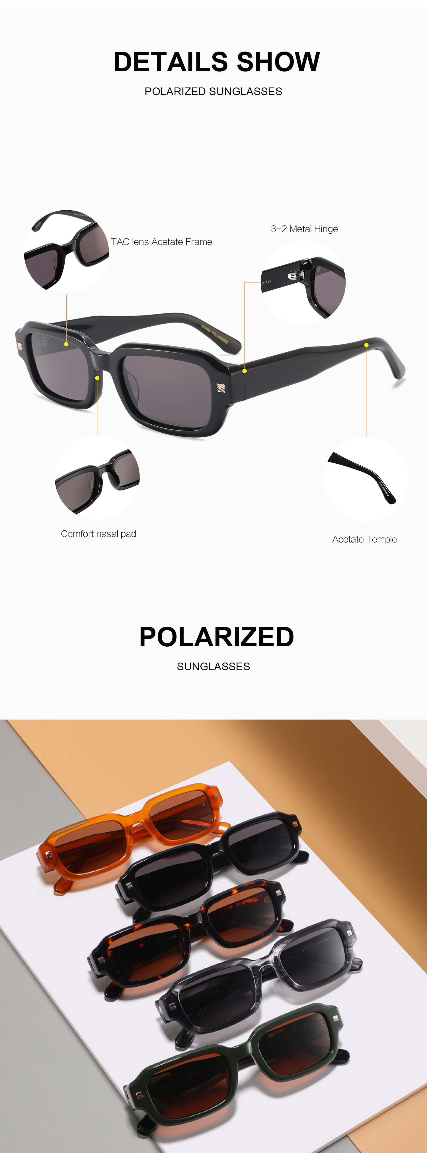 Square Sunglasses Outdoor Eyewear Commuter Casual