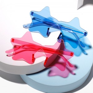 프로모션 가격 원피스 별 모양 Sunnies 무테 캔디 컬러 선글라스