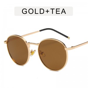 यू इन-ना और टैयॉन वही रेट्रो सनीज़ हॉट सेलिंग मेटल राउंड फ़्रेम महिला धूप का चश्मा