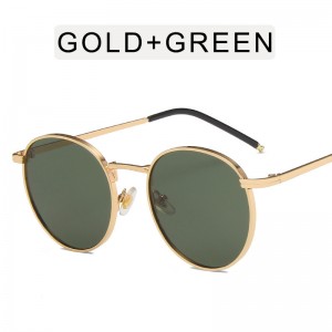 यू इन-ना और टैयॉन वही रेट्रो सनीज़ हॉट सेलिंग मेटल राउंड फ़्रेम महिला धूप का चश्मा