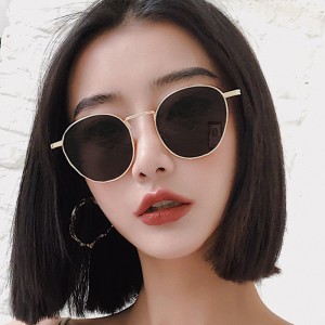 यू इन-ना और टैयॉन वही रेट्रो सनीज़ हॉट सेलिंग मेटल राउंड फ़्रेम महिला धूप का चश्मा