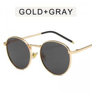 यू इन-ना और टैयॉन वही रेट्रो सनीज़ हॉट सेलिंग मेटल राउंड फ़्रेम महिला धूप का चश्मा