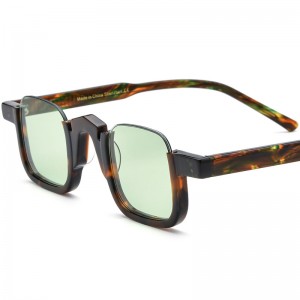 RUISEN’S Two-Tone Acetate Square Nylon Sunglasses Unisex 19352T