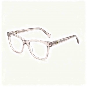 RUISEN’S Unisex 3D Rose Crystal Accent Gradient Acetate Cat Eye Square Optical Glasses Frame MG1022