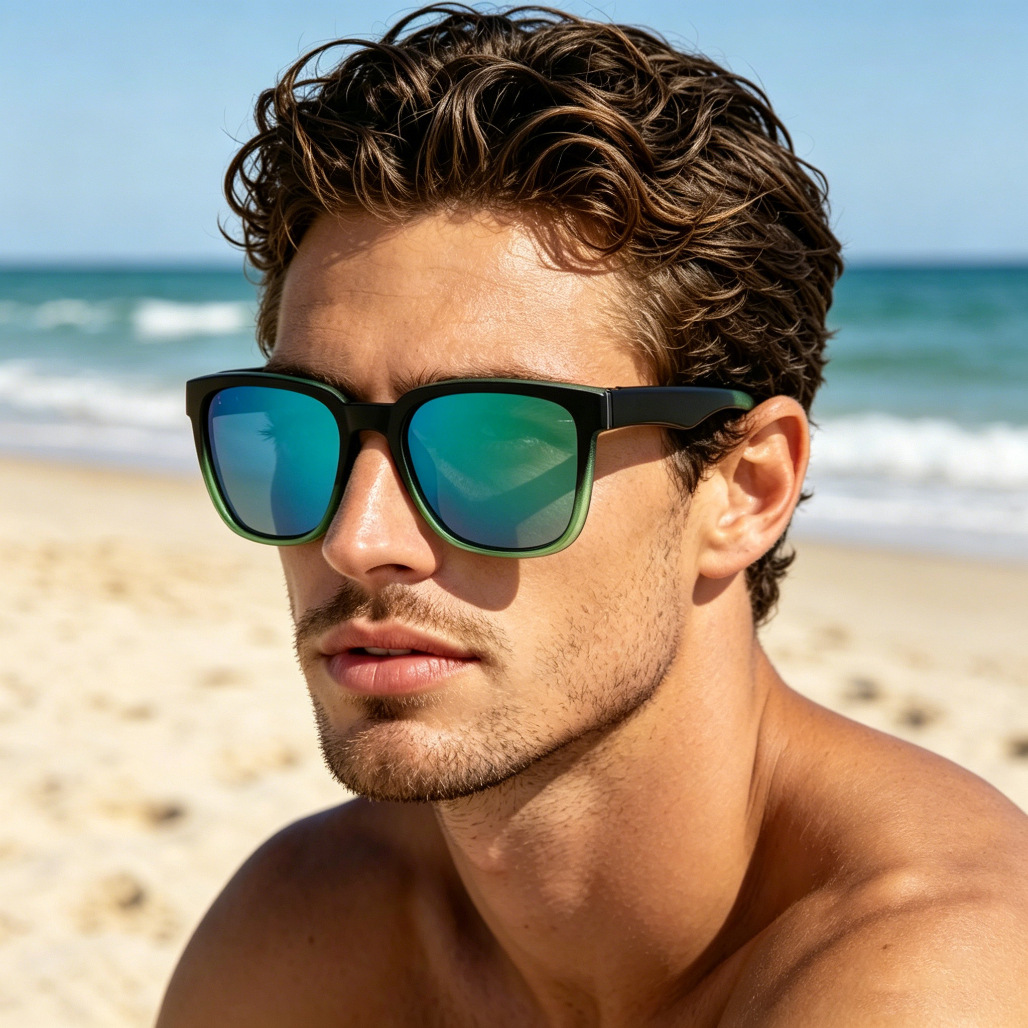 RUISEN'S Classic Square Polarized Sunglasses UV400 Anti-Glare Sun Glasses for Driving Beach Travel Outdoor Fishing Eyewear 5007