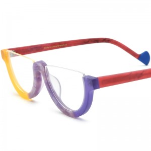 RUISEN’S New Multi-Color Matte Semi-Round Spliced Acetate Eyeglass Frames 19361