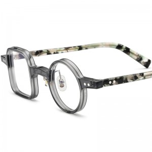 RUISEN’S New Asymmetrical Round & Square Acetate Optical Eyeglass Frame 19155