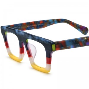 RUISEN'S Custom Mehrfarbige Patchwork-Brille mit quadratischer Platte 19374
