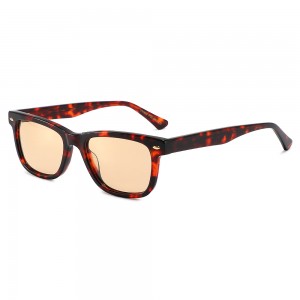 RUISEN’S Classic Slim Square Sun Glasses Tortoise Transparent Frame Gradient Lens UV Protection Fashion Shades8631