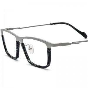 RUISEN’S Matte Multi-Color Spliced Square Acetate Eyeglass Frames 185792