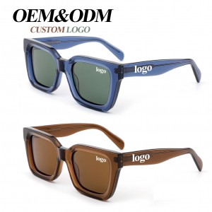 RUISEN’S New Square Polarized Sunglasses – Retro Thick Edge / Small Frame AT6025