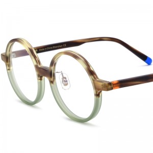 RUISEN’S New Multi-Color Mixed Material Oversized Round Matte Acetate Eyeglass Frames Optical Glasses 19265