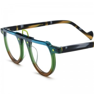 RUISEN’S New Multi-Color Patchwork Round Acetate Eyeglass Frames 19383
