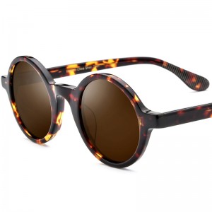 RUISEN’S Retro Round Shaped Wooden Plate Sunglasses  ZOLMAN