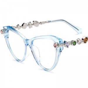 RUISEN’S Hot‑Selling Cat‑Eye Eyeglass Frames with Acetate‑Metal Inlaid Gemstone 19400
