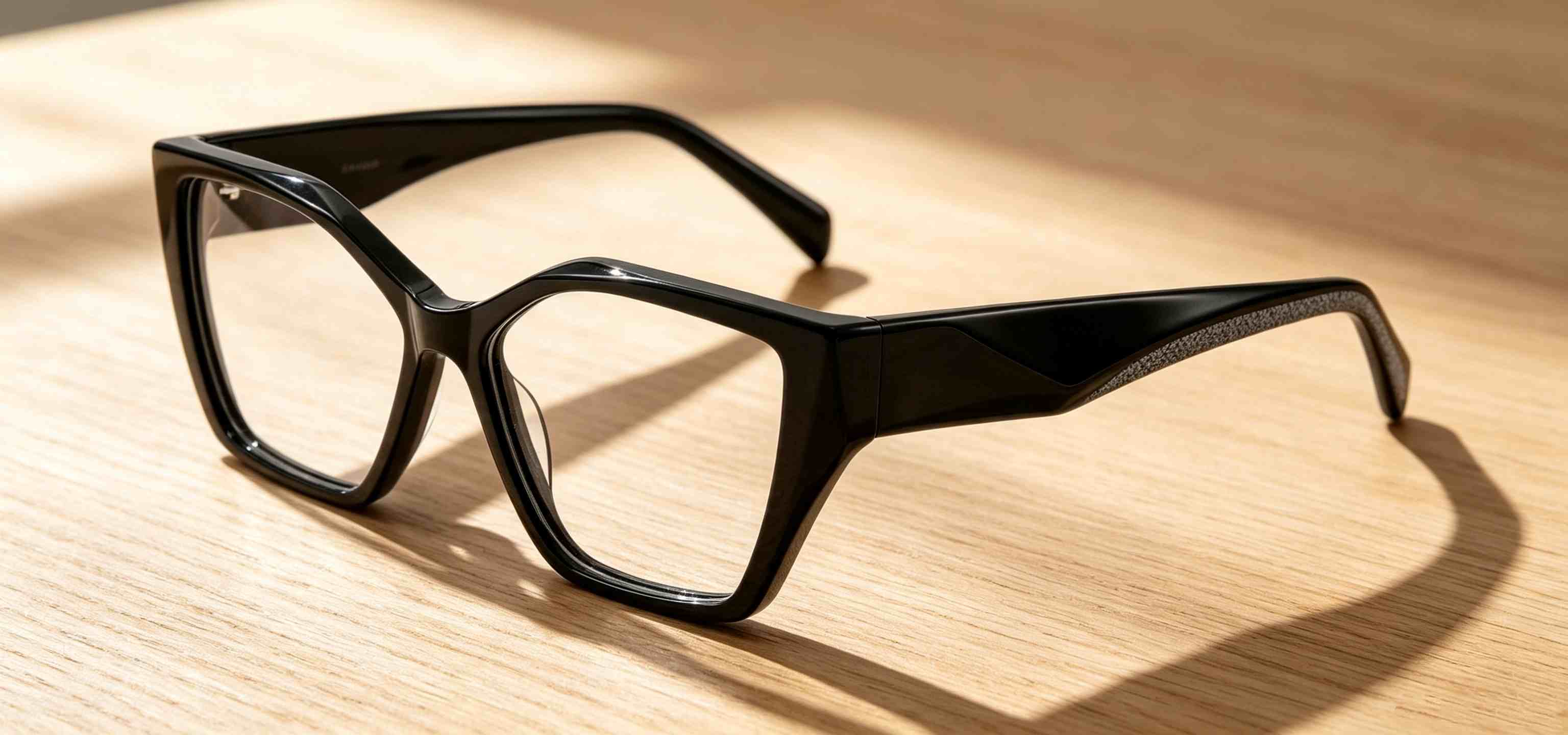  RUISEN'S Polished Transparent Acetate Gender-Neutral Sharp Angular Cat Eye Optical Eyewear Frame F2850