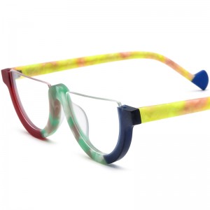 RUISEN’S New Multi-Color Matte Semi-Round Spliced Acetate Eyeglass Frames 19361