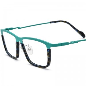 RUISEN’S Matte Multi-Color Spliced Square Acetate Eyeglass Frames 185792