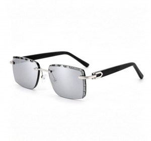 RUISEN’S Men’s Rimless Wood Temple UV400 Sunglasses 25659