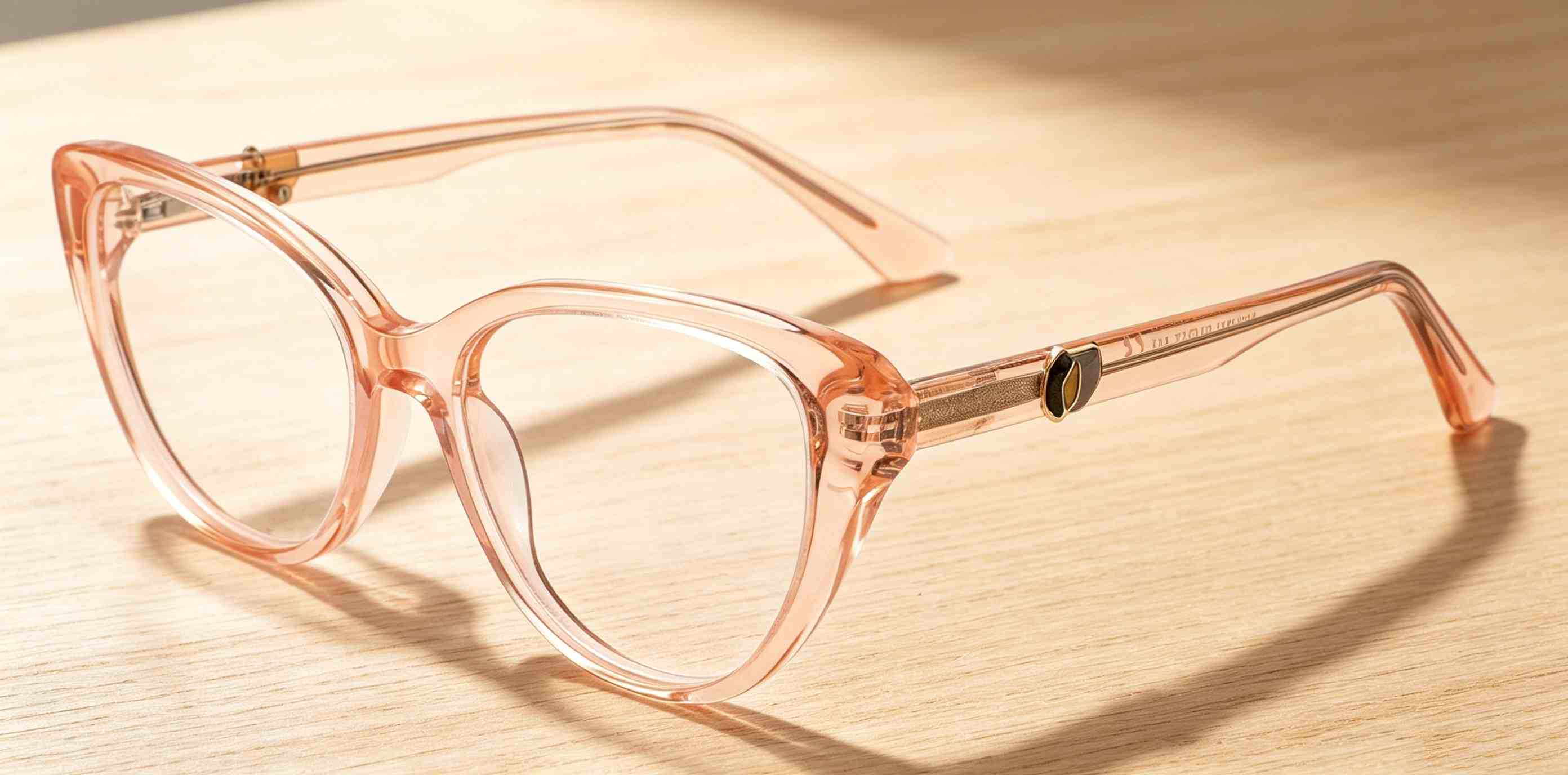 RUISEN'S Polished Gradient Acetate Gender-Neutral Slim Cat Eye Optical Frame With Asymmetric Inset Metal Emblem MG1032