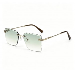 RUISEN’S Cut Edge Rimless Gradient Sunglasses 25636