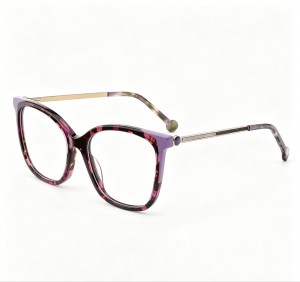 RUISEN’S Acetate optical frames with glitter metal temple details 8005